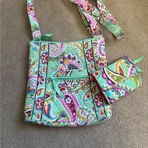 Vera Bradley CrossBody Bag Matching Wallet Retired "Tutti Fruitti” Hipster Purse